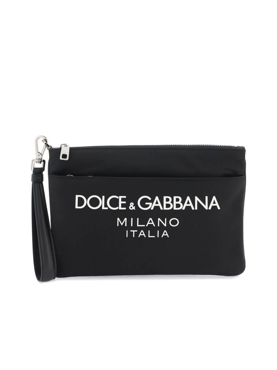 Nylon Pouch With Rubberized Logo