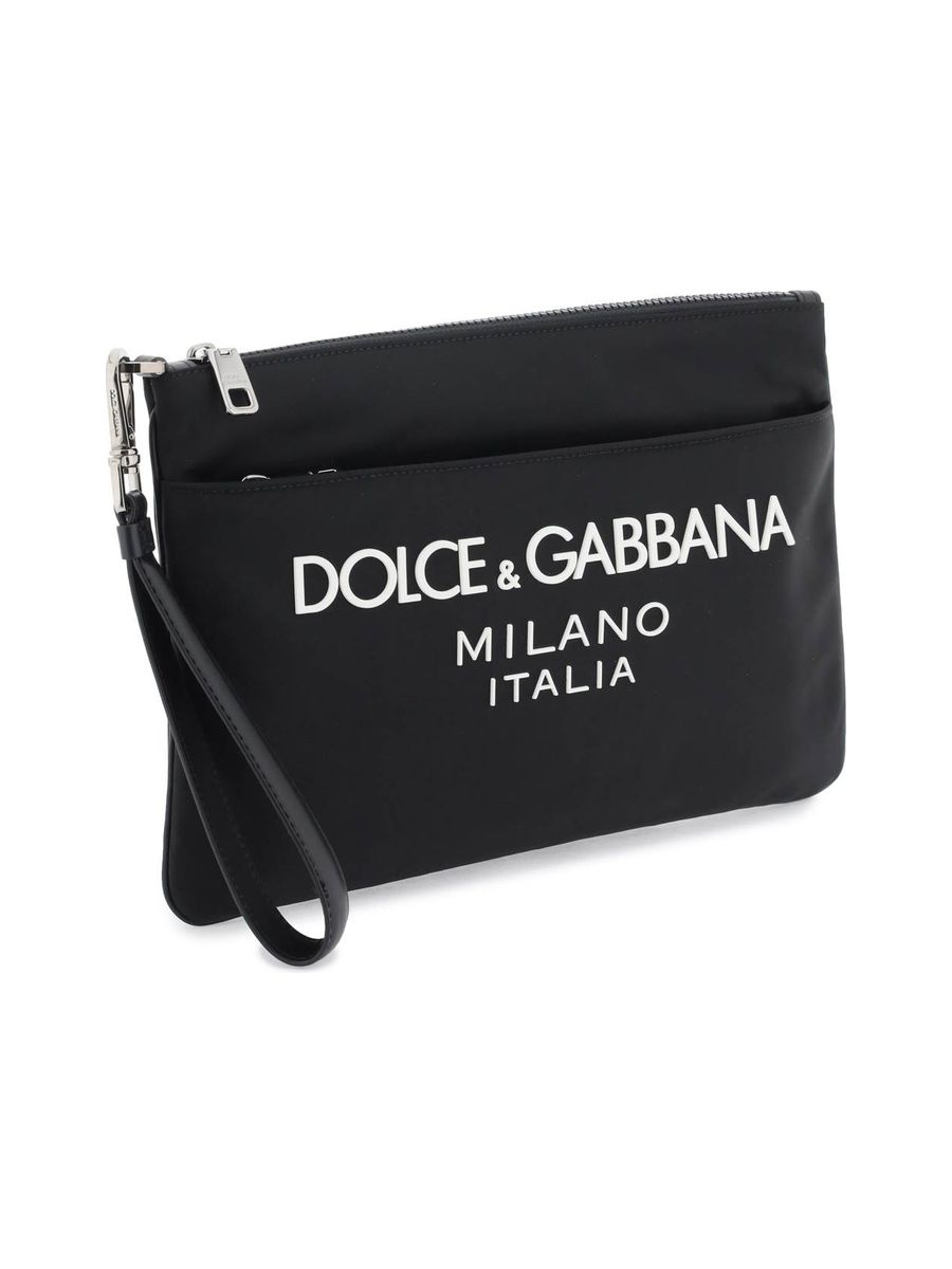 Nylon Pouch With Rubberized Logo