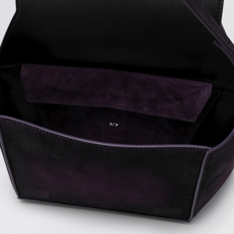 The Attico Dark Violet 7/7 Suede Shoulder Bag Women