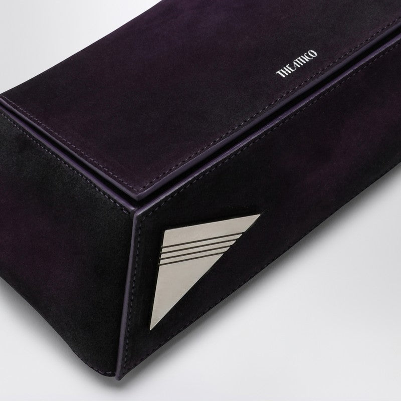 The Attico Dark Violet 7/7 Suede Shoulder Bag Women
