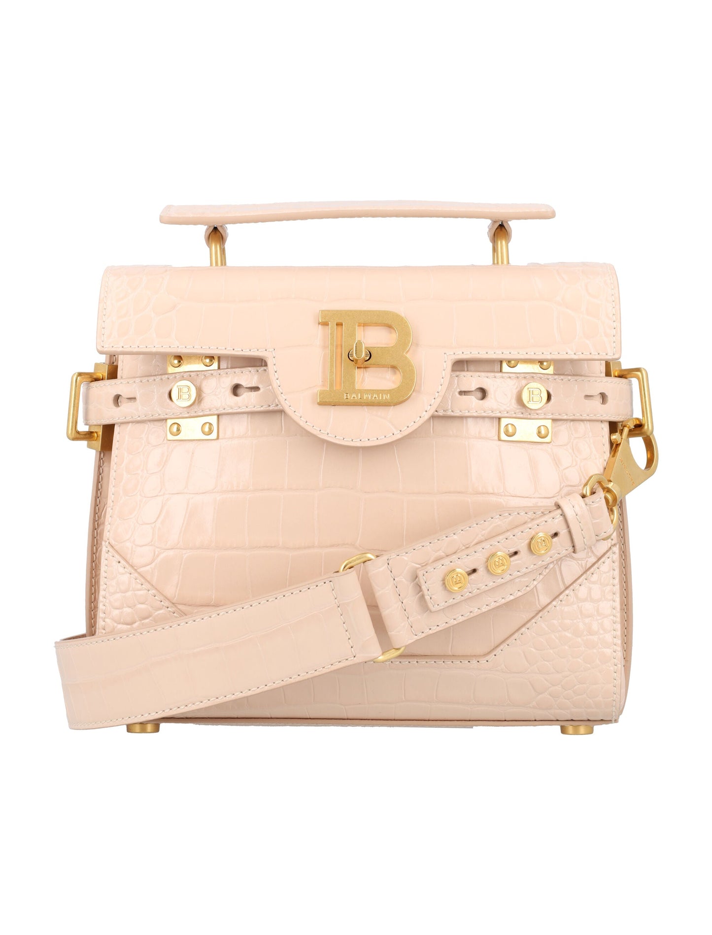 B-BUZZ 23 CROCCO-EMBOSSED LEATHER BAG