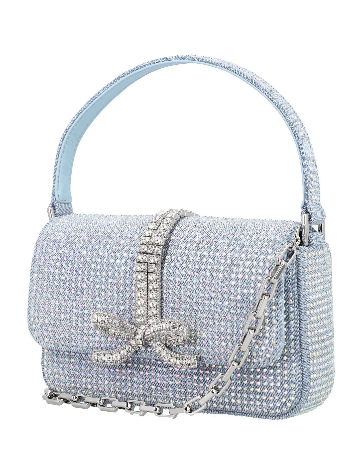 BLUE RHINESTONE DENIM BAGUETTE