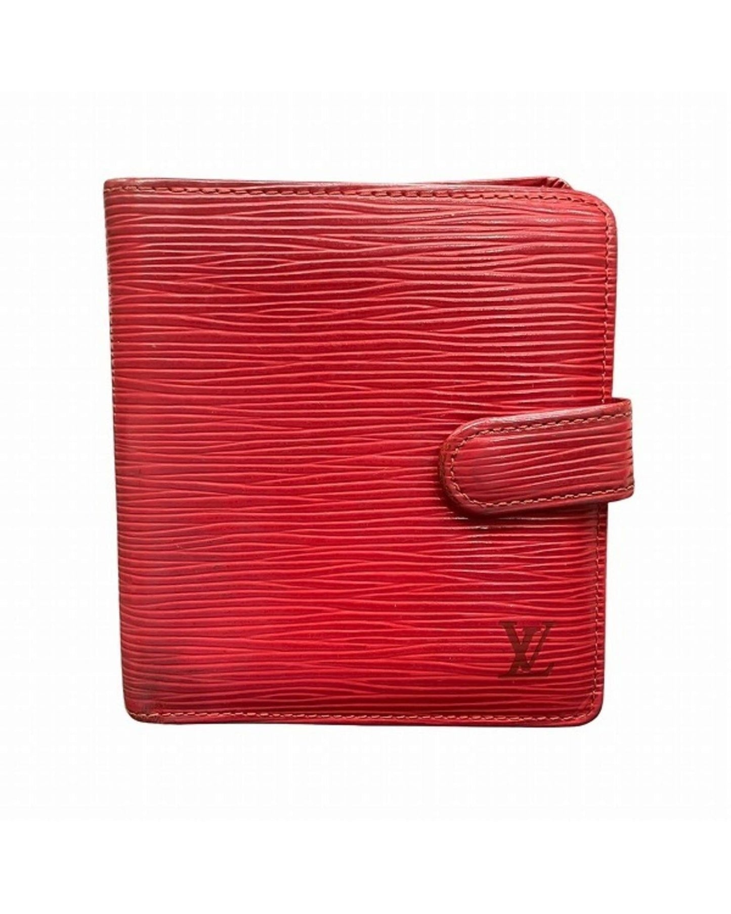 Leather Porte Billet Wallet with Slight Scratches and Stains