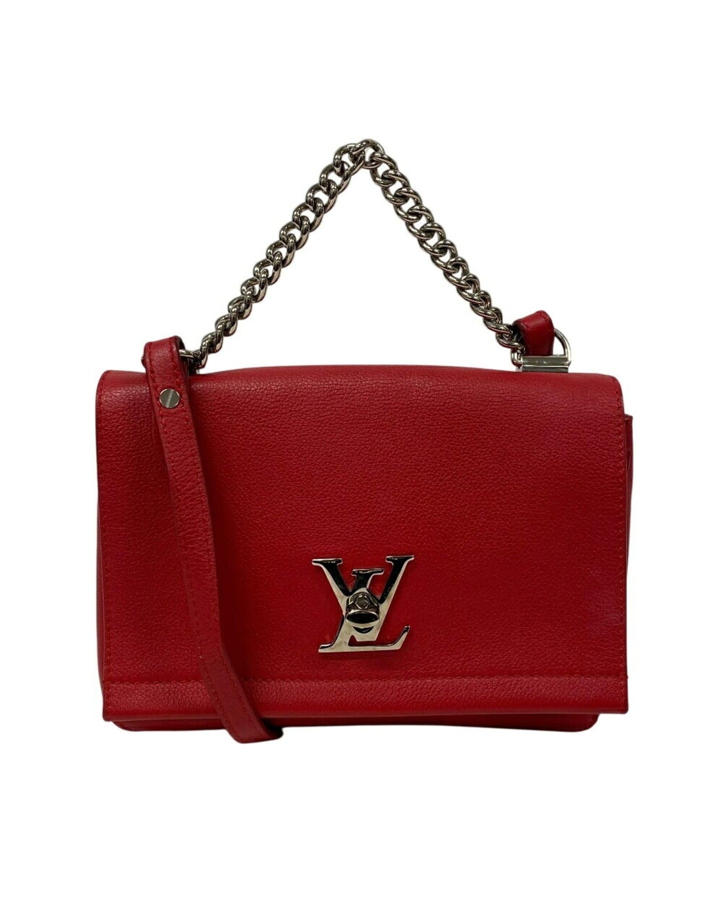 LV Pont 9 Red Leather Chain Bag