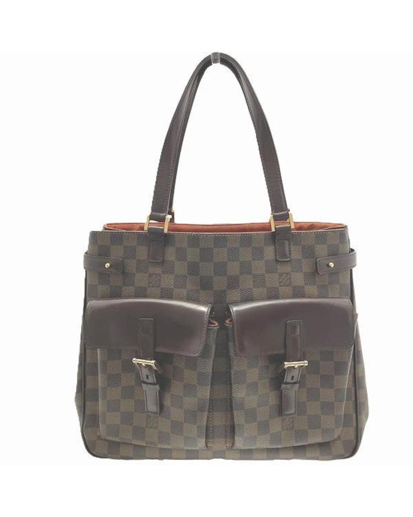 Damier Ebene Tote Canvas Leather Bag