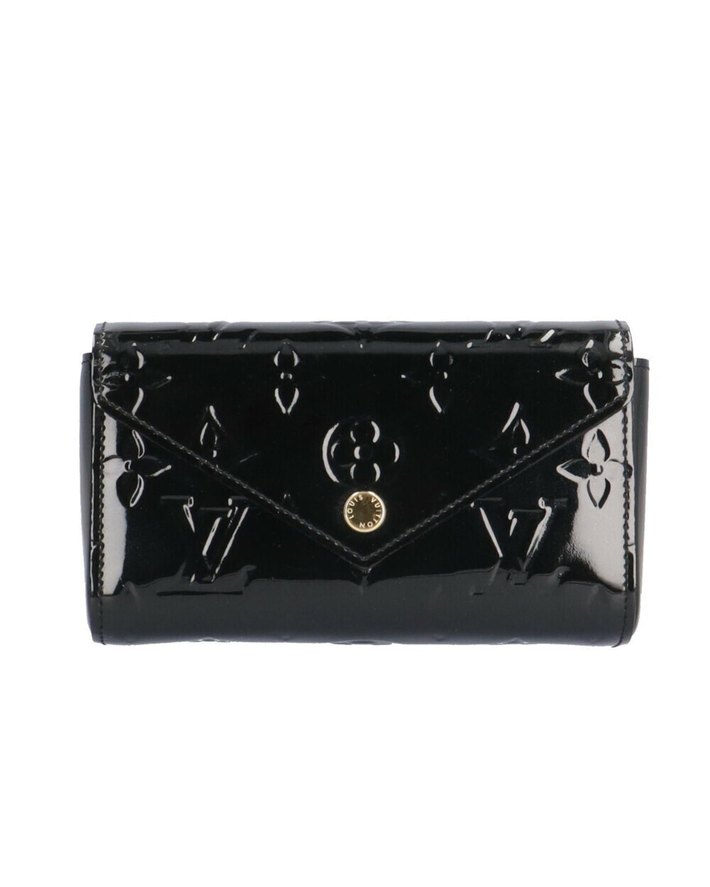 Patent Leather Handbag with Metal Fittings and Good Condition