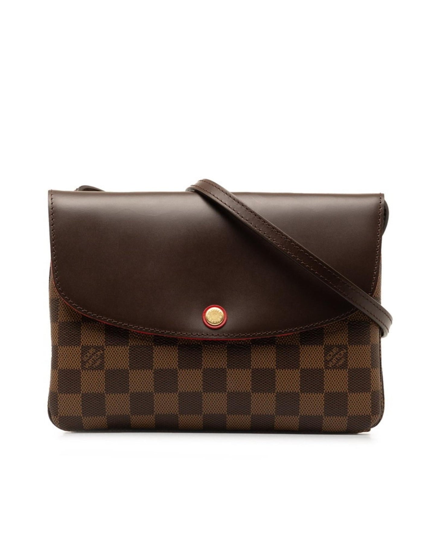 Brown Canvas Shoulder Bag with Zipper Closure