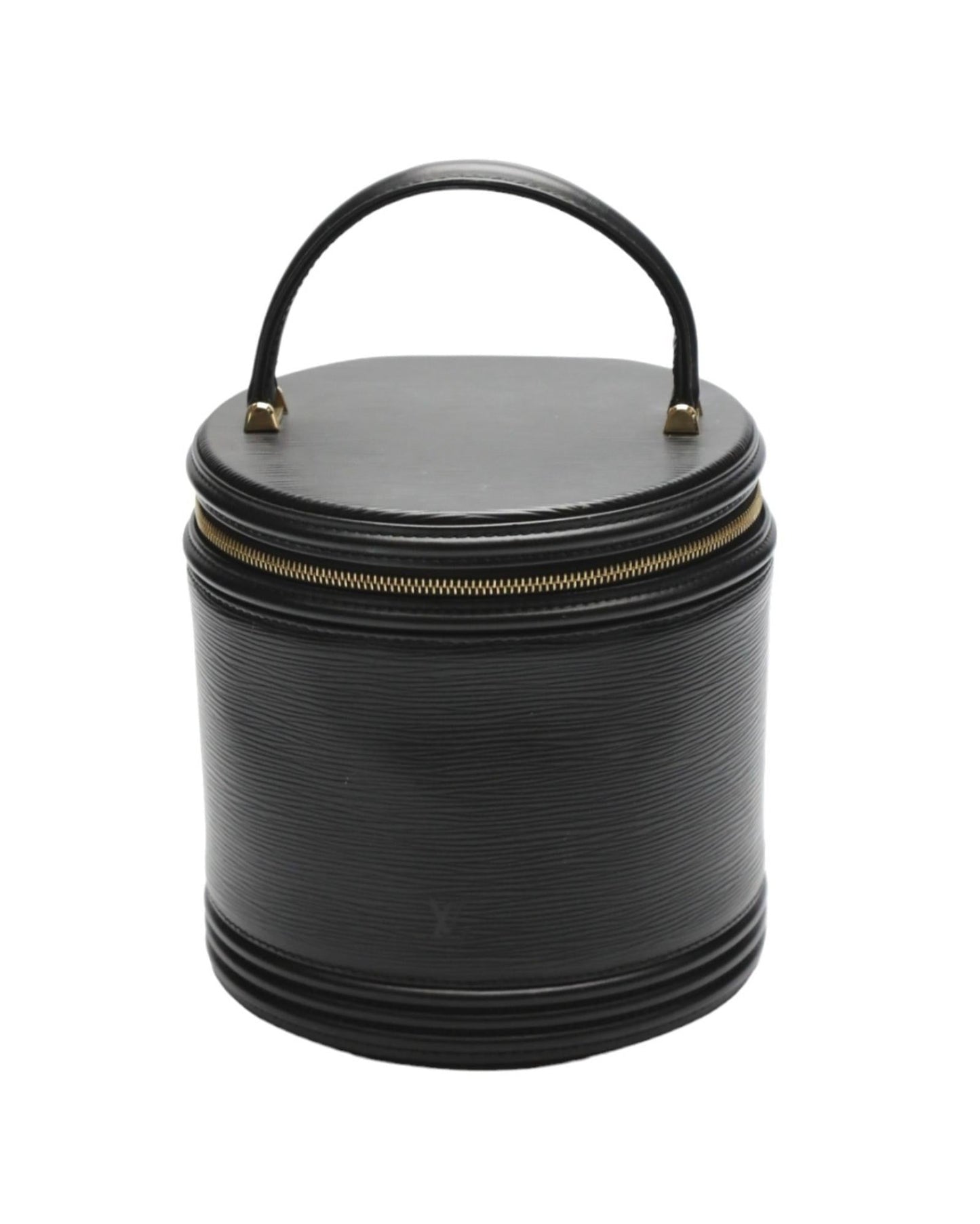 Black Leather Herringbone Bag