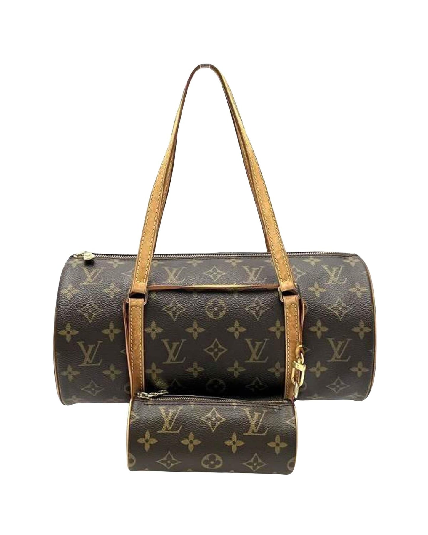Canvas Papillon Handbag with Monogram Pattern