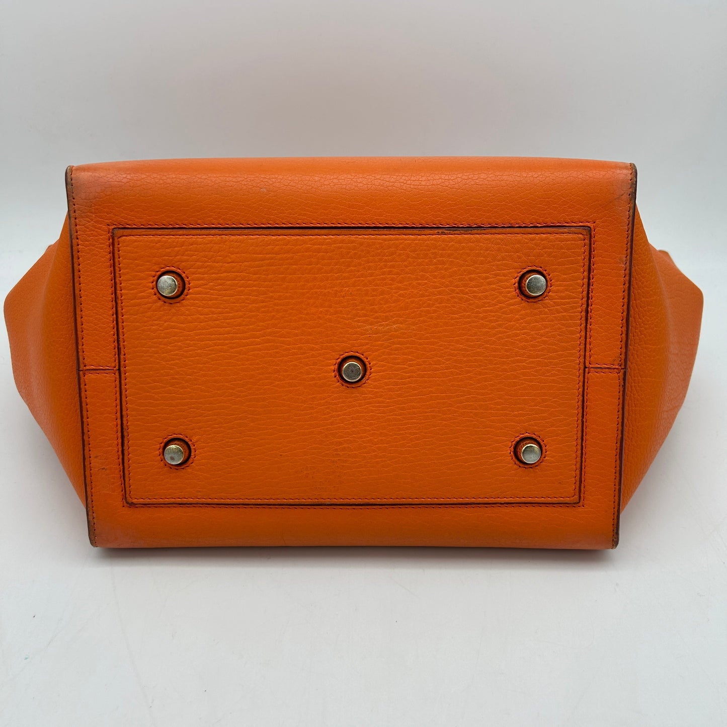 Celine Tie Knot Orange Leather Tote Bag