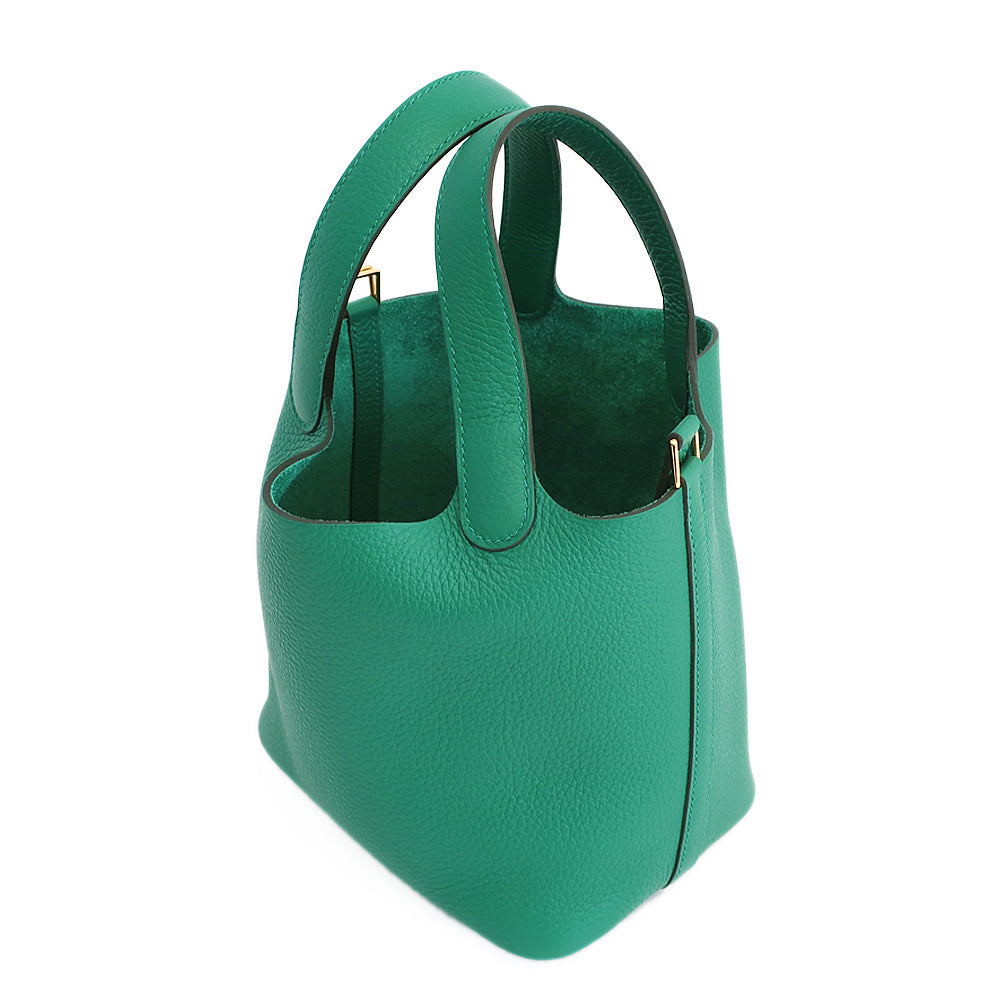 HERMES Hermes Picotin Lock PM Handbag BÃƒÂ¥Ã‹â€ Ã‚Â» 2023 Made around Vertigo G  Green clemence  New Unused]  Vertigo Quality Woodwear