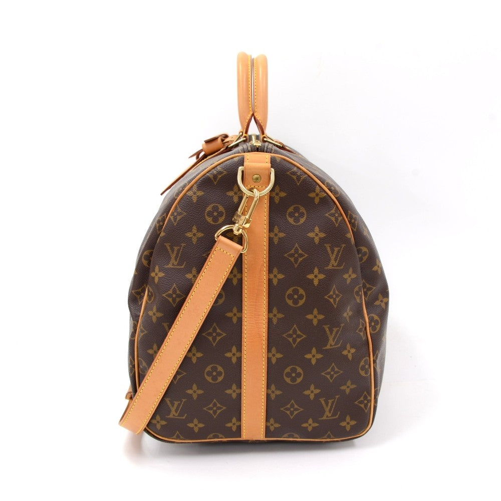 Louis Vuitto Monogram Canvas Keepall 55 Bandouliere Duffel Bag with Strap