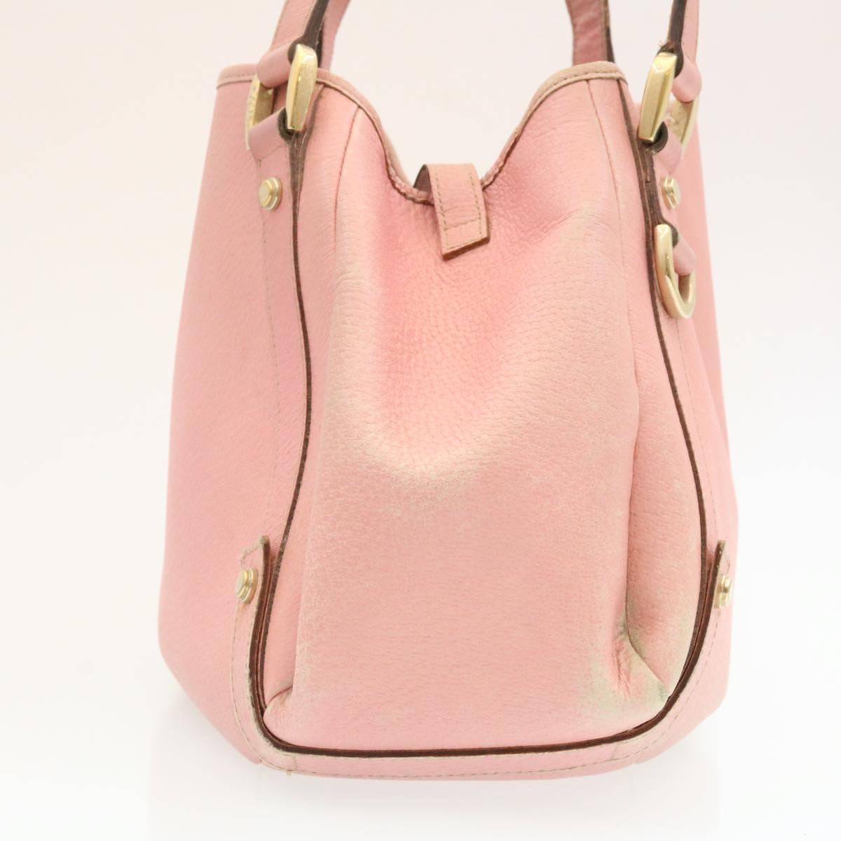 GUCCI Abbey GG Canvas Tote Bag Leather Pink 26647