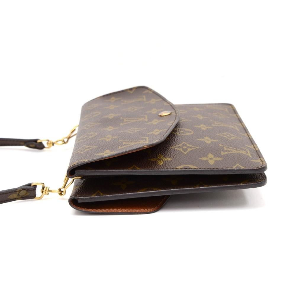 Louis Vuitto Pochette Double Rabat Monogram Canvas Shoulder Bag
