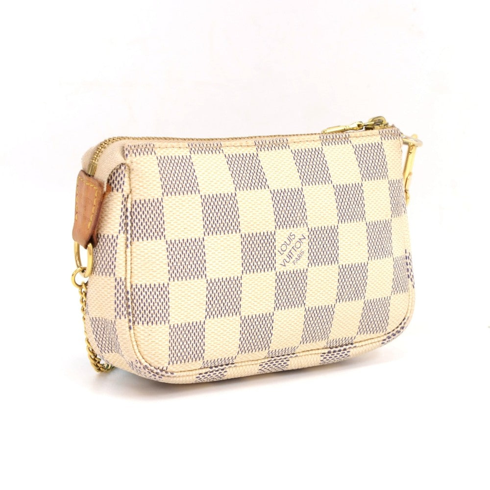 Louis Vuitto Mini Pochette Accessoires Damier Azur Canvas Evening Bag