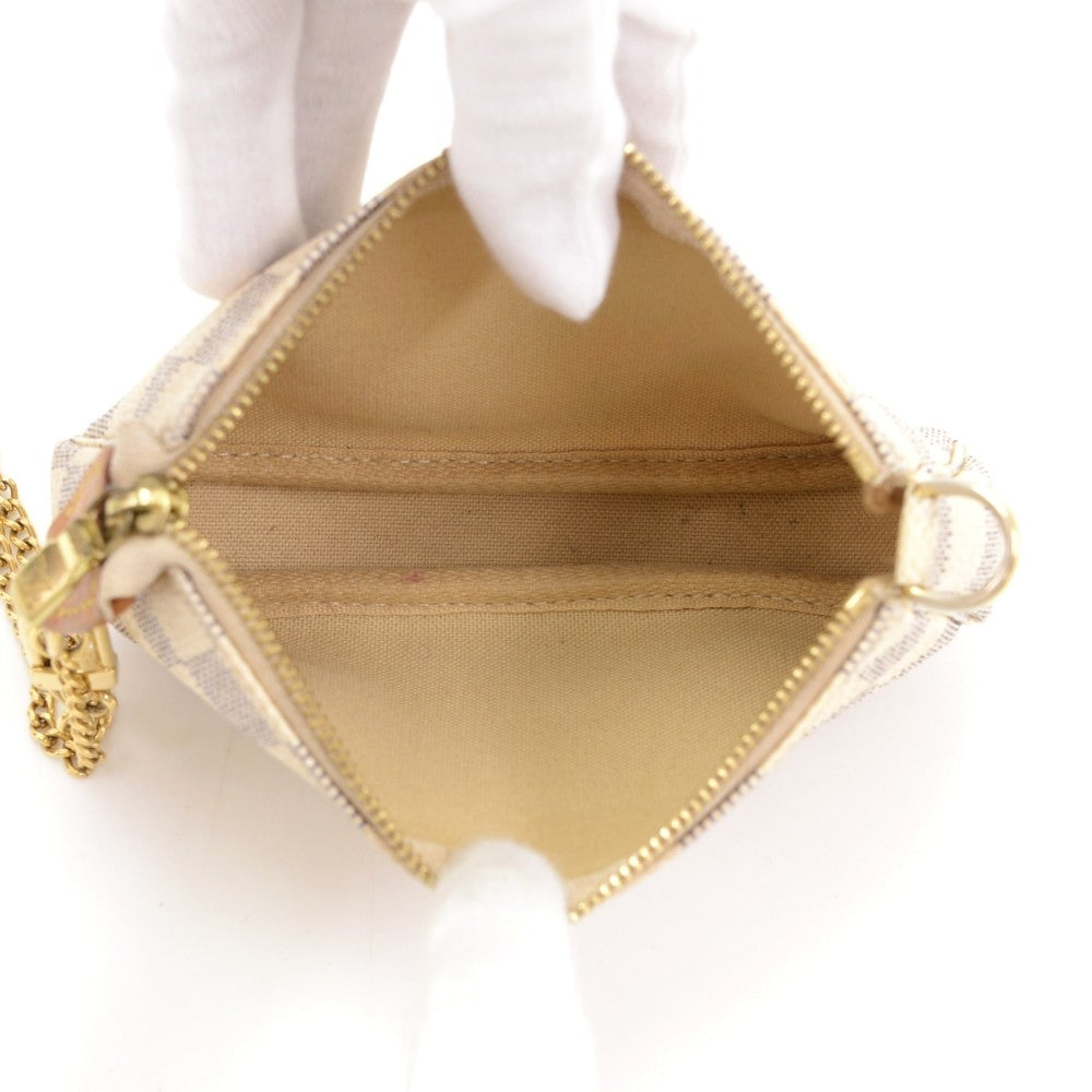 Louis Vuitto Mini Pochette Accessoires Damier Azur Canvas Evening Bag