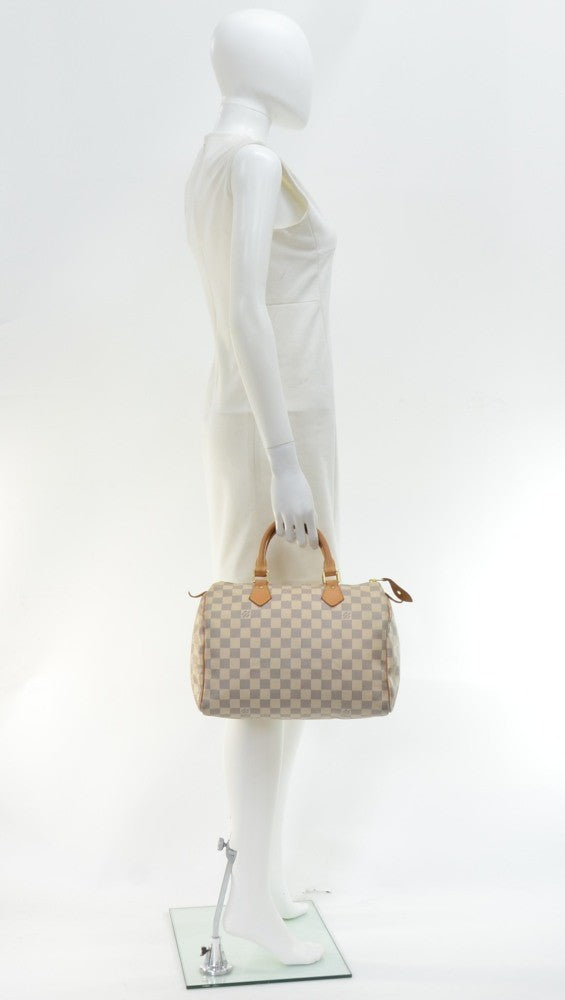 Louis Vuitto Speedy 30 Damier Azur Canvas Handbag