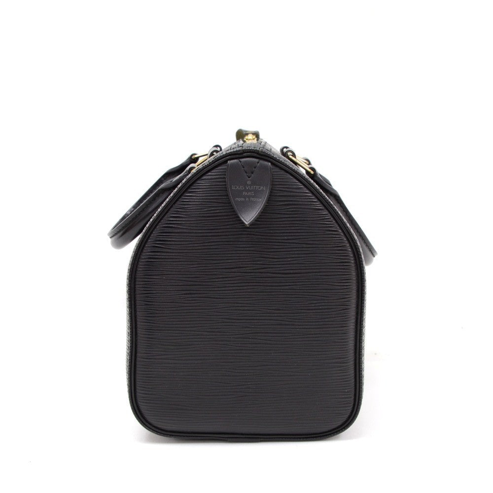 Louis Vuitto Speedy 25 Black Epi Leather Handbag