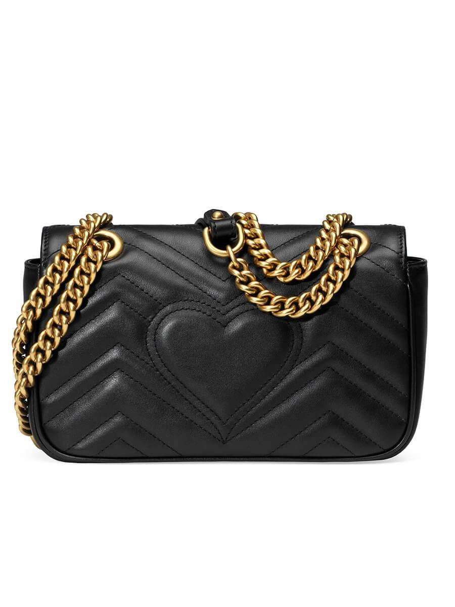 GG Marmont Mini MatelassÃƒÆ’Ã‚Â© Black Leather Shoulder Bag