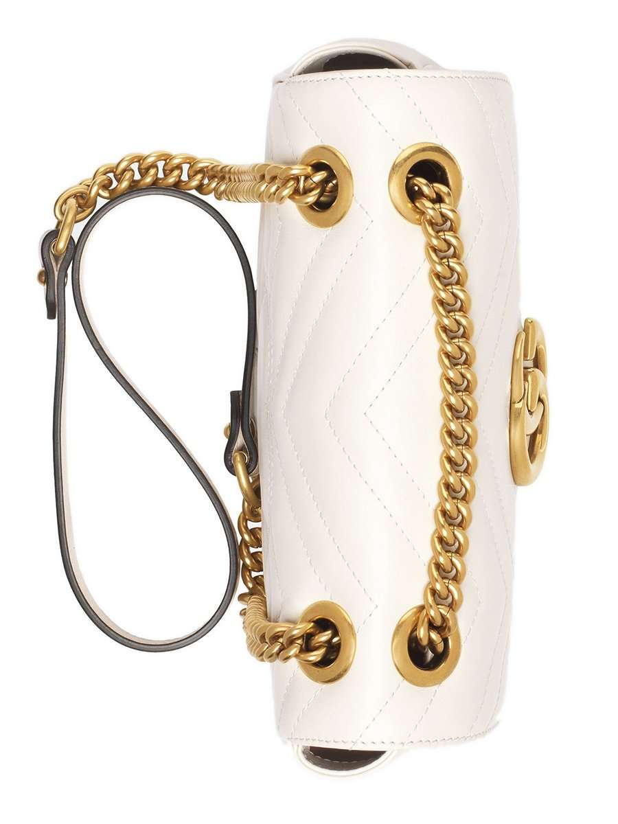 GG Marmont Mini MatelassÃƒÆ’Ã‚Â© White Leather Shoulder Bag