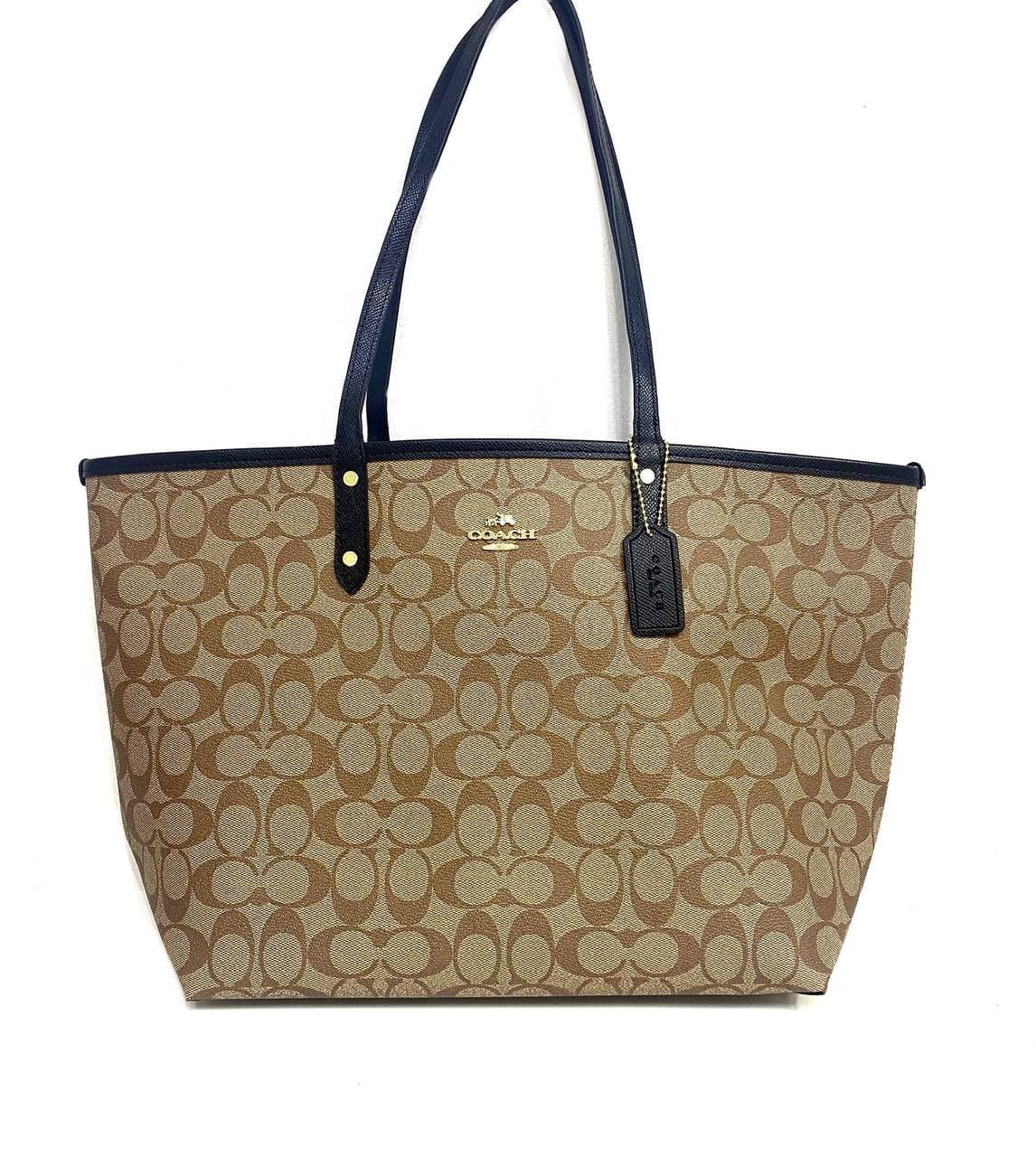 Coach Reversible City Tote Handbag In Black