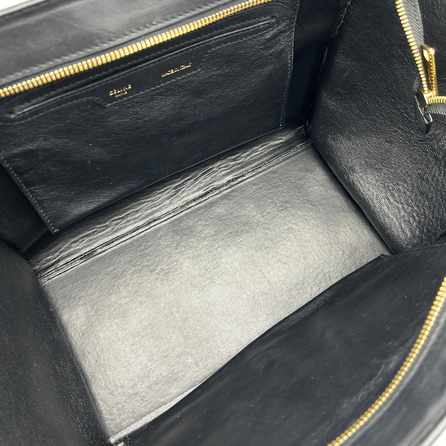 Celine Smooth Calfskin Denim Medium Trapeze Blue Handbag