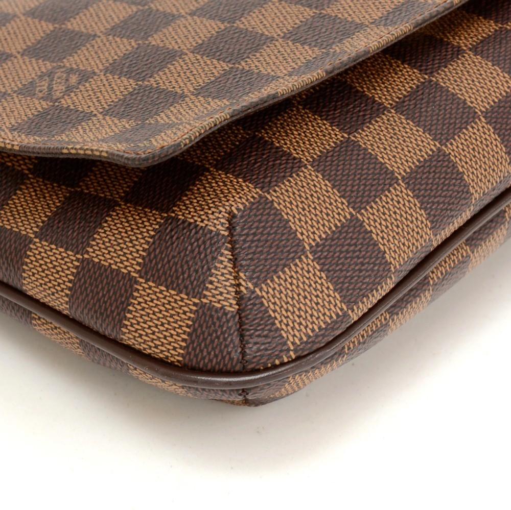 Louis Vuitto Musette Tango Damier Ebene Canvas Shoulder Bag