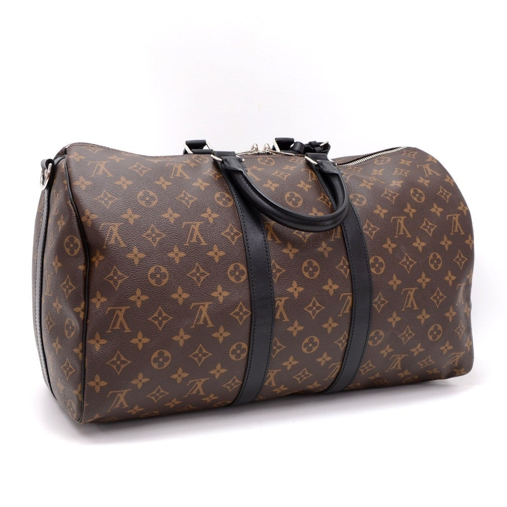 Louis Vuitto Keepall 45 Bandouliere Monogram Macassar Canvas Travel Bag
