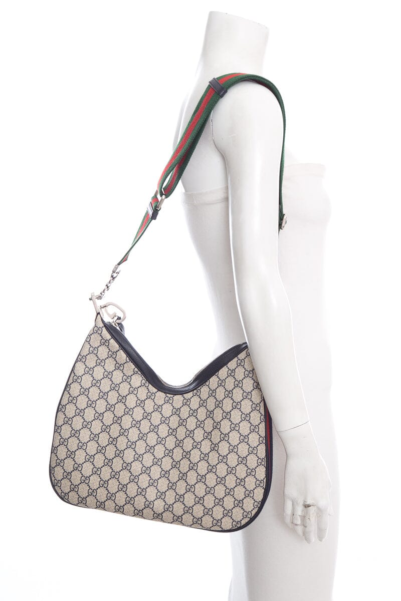 Gucci Navy Attache GG Supreme Handbag