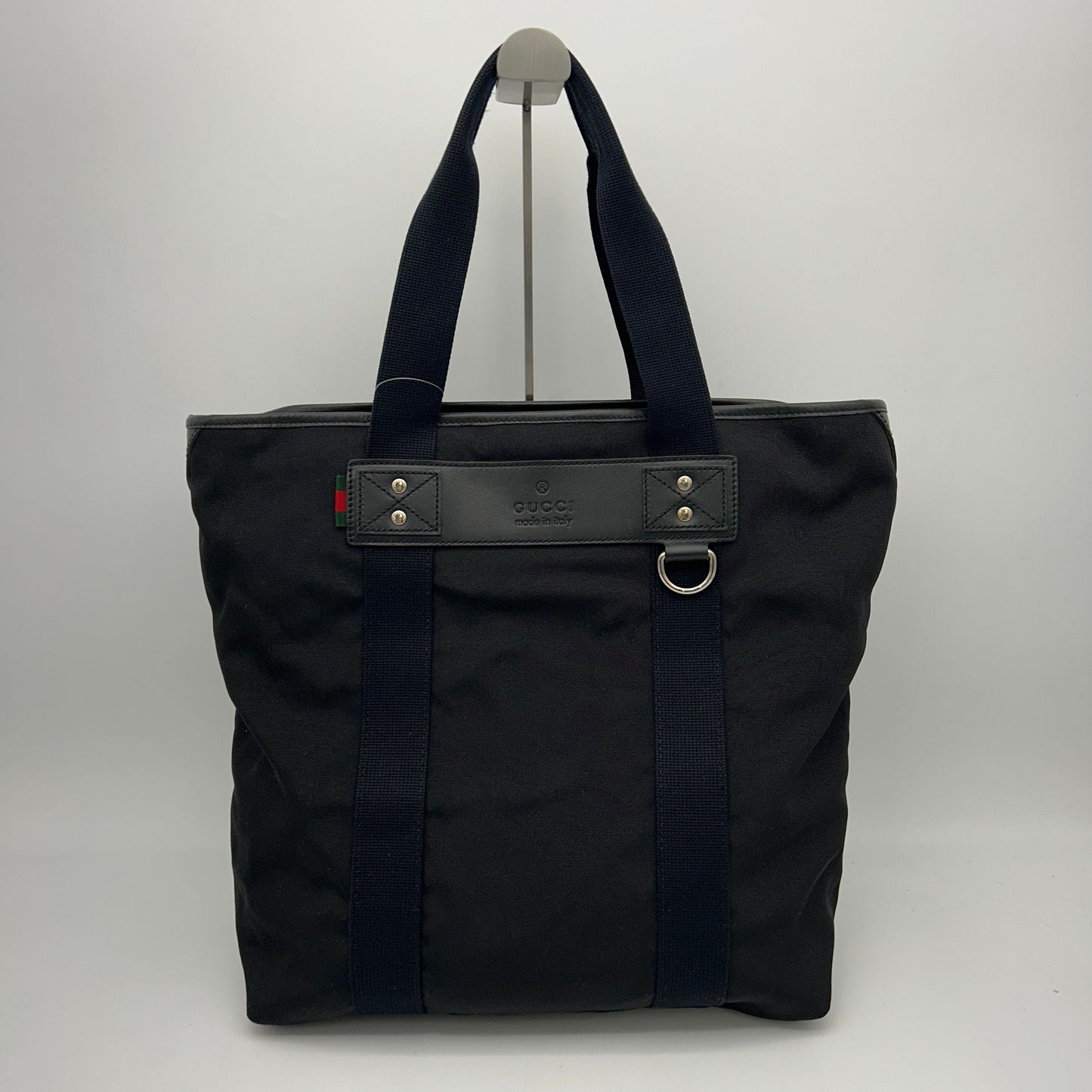 Gucci Canvas Tote Bag Black Leather Cloth Cloth gu5529cc