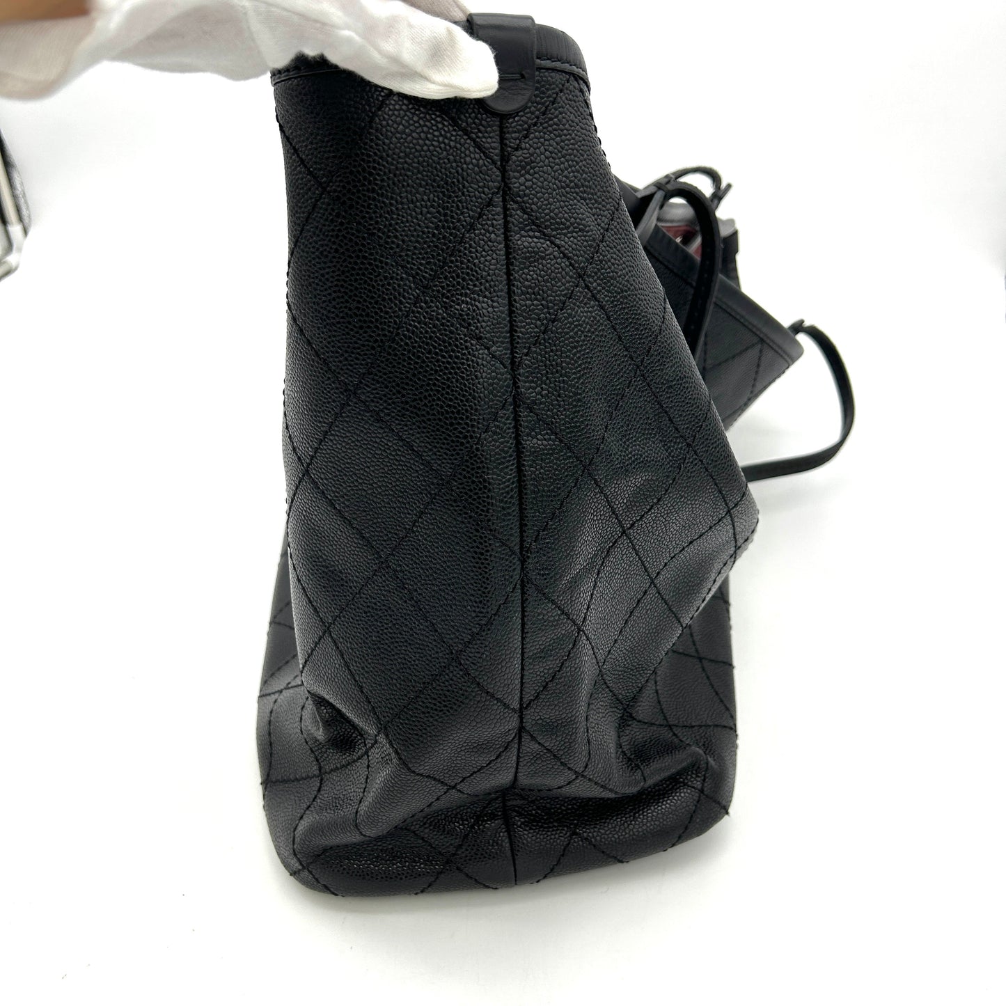 Chanel Grained Calfskin Large Shopping Fever Tote Black LA26298