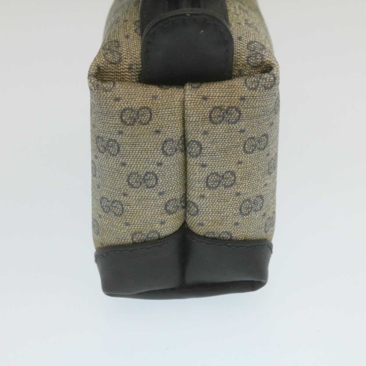 GUCCI Micro GG Canvas Pouch PVC Leather Navy 29455