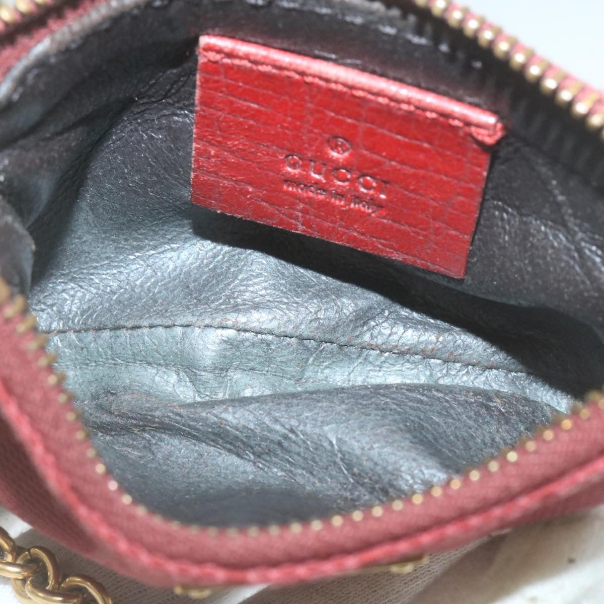 GUCCI GG Canvas Coin Purse Red 29473