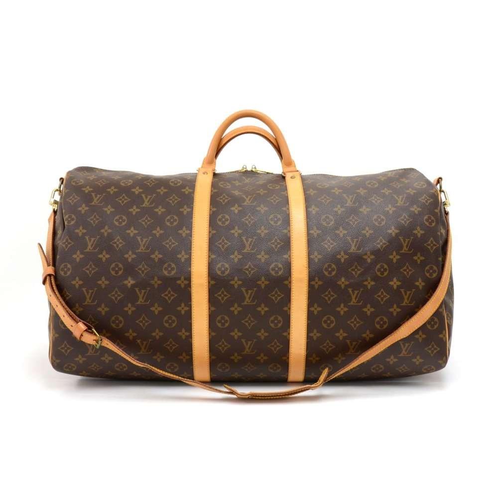 Louis Vuitto Keepall 60 Bandouliere Monogram Canvas Travel Bag with Strap