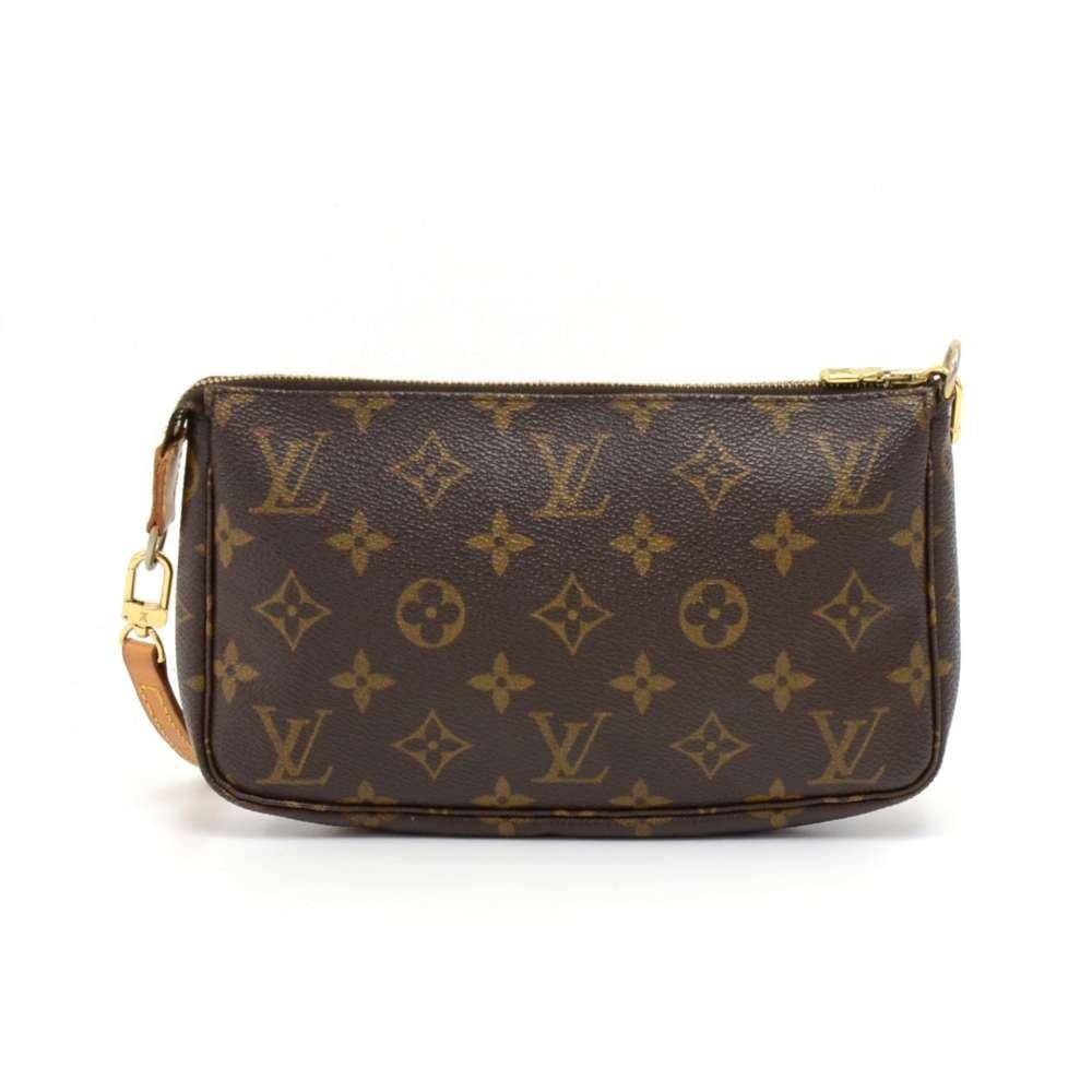 Louis Vuitto Pochette Accessoires Monogram Canvas Evening Bag with Long Strap
