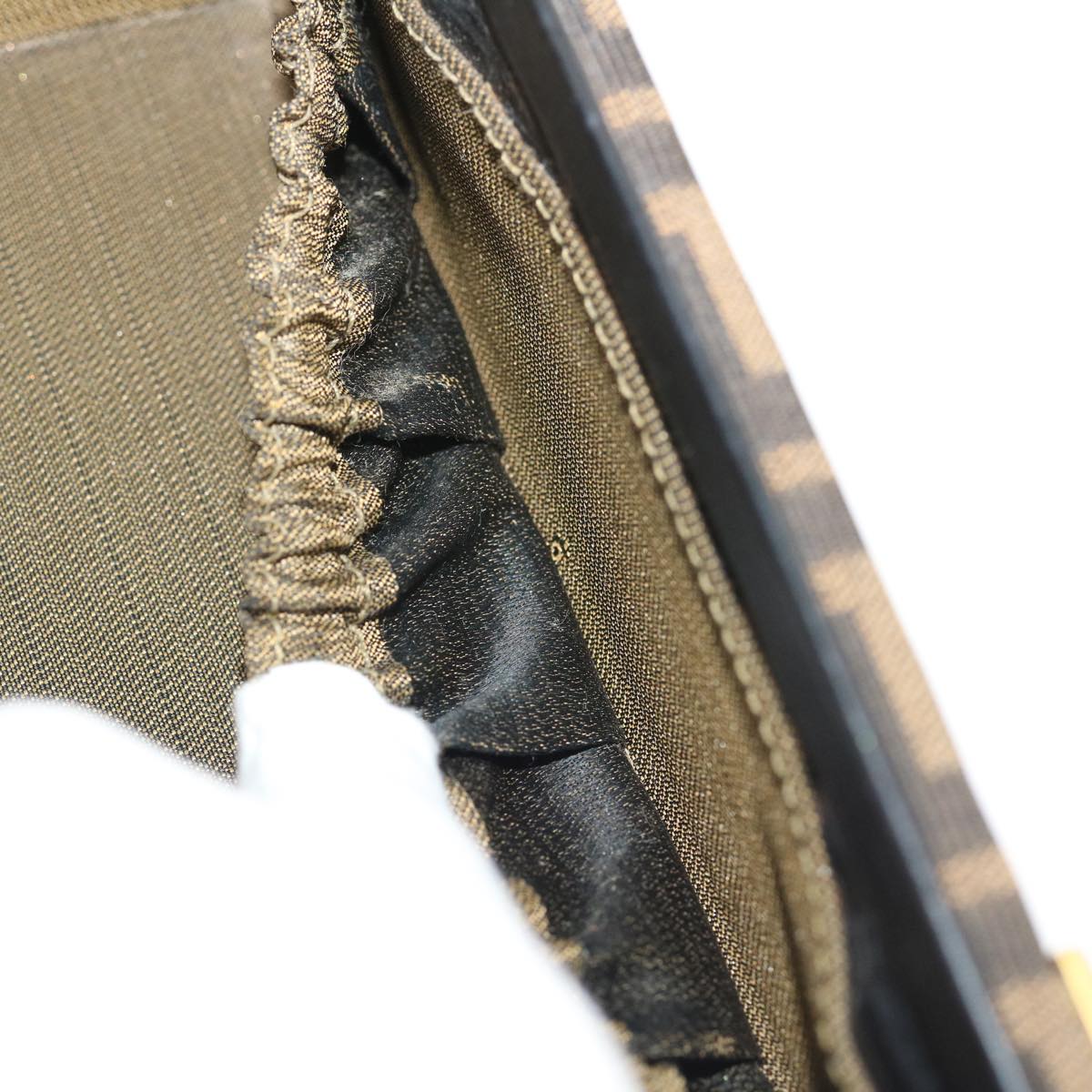 FENDI Zucca Canvas Vanity Trunk Hand Bag 2way Brown Black 29712A