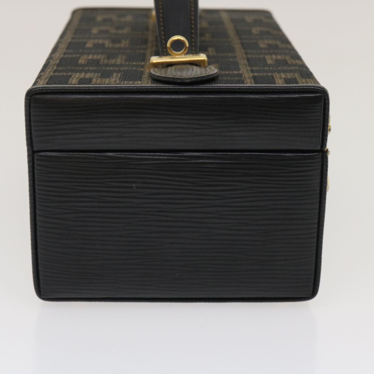 FENDI Zucca Canvas Vanity Trunk Hand Bag 2way Brown Black 29712A