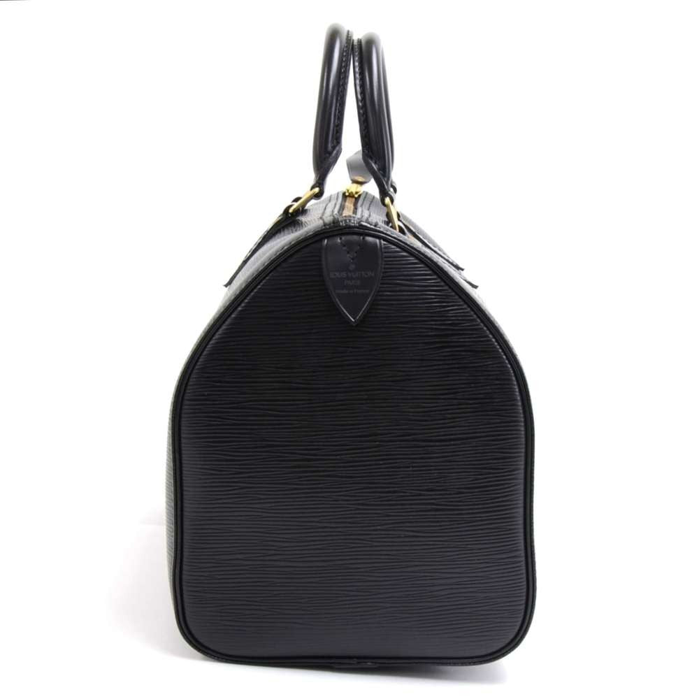 Louis Vuitto Speedy 30 Black Epi Leather City Handbag