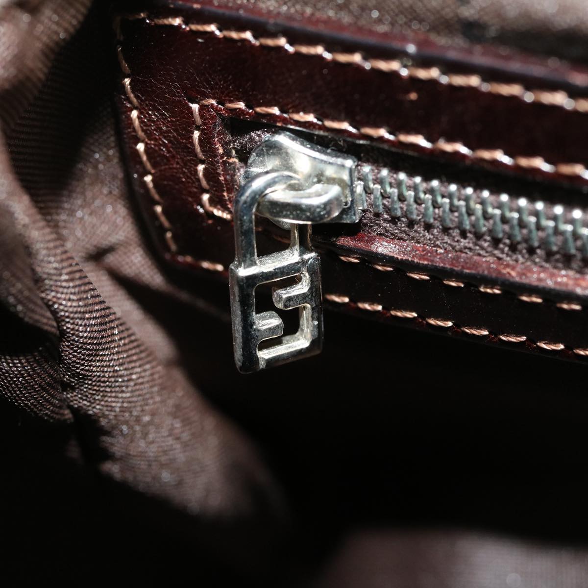 FENDI Zucca Canvas Mamma Baguette Shoulder Bag Beige 29900