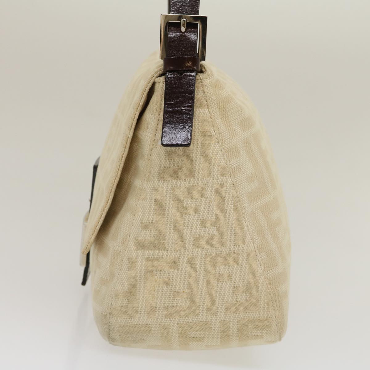 FENDI Zucca Canvas Mamma Baguette Shoulder Bag Beige 29900