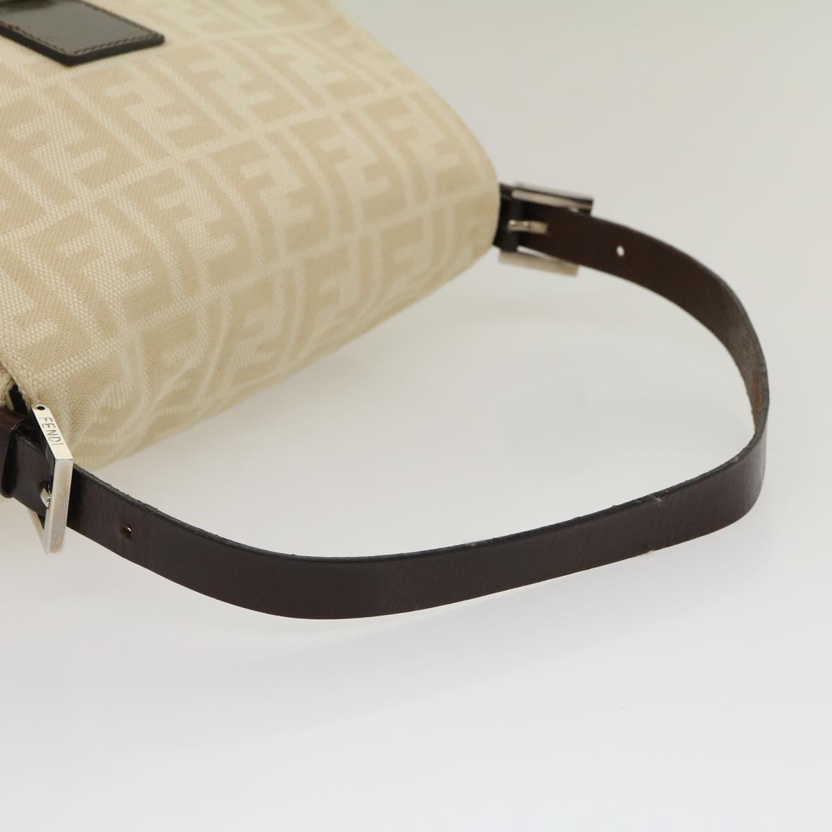 FENDI Zucca Canvas Mamma Baguette Shoulder Bag Beige 29900