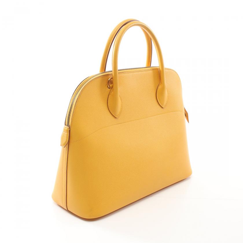 HermÃƒÆ’Ã‚Â¨s Bollide 35 Cushbel Handbag 2way Bag Leather Yellow