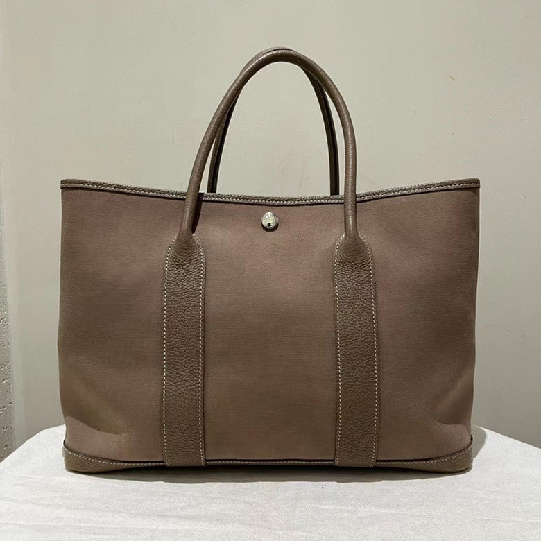 HermÃƒÆ’Ã‚Â¨s Garden Party 36 MM Brown Canvas Hand Bag