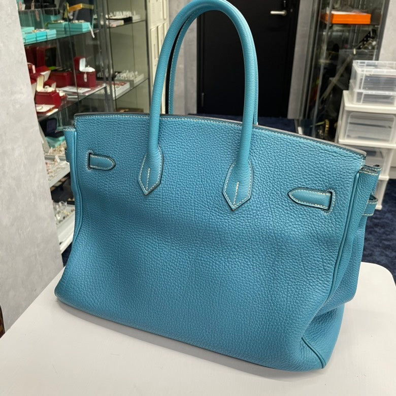 HermÃƒÆ’Ã‚Â¨s Togo Birkin 35 Bag Turquoise