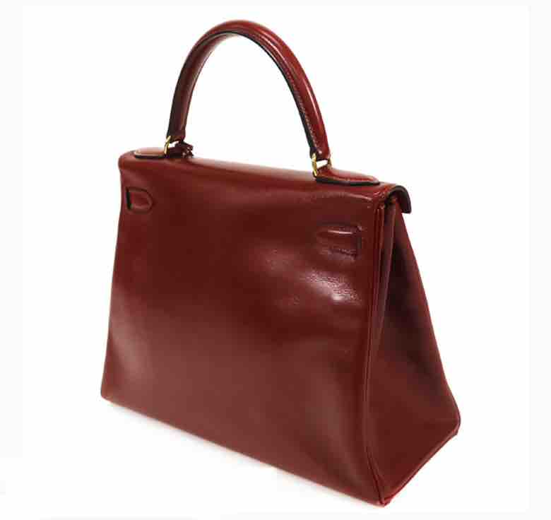 HermÃƒÆ’Ã‚Â¨s Kelly 28 Box Calfskin Rouge Ash O 1985