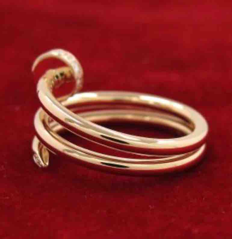 Cartier K18 Rose Gold Juste Un Clou Diamond Ring #50 US5.25