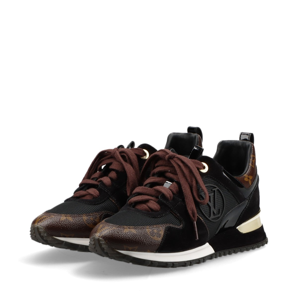 Louis Vuitton Runwayline 18 Years MeshLeather Trainers 37.5  BlackÃ—Brown CL0188 Monogram  Bag
