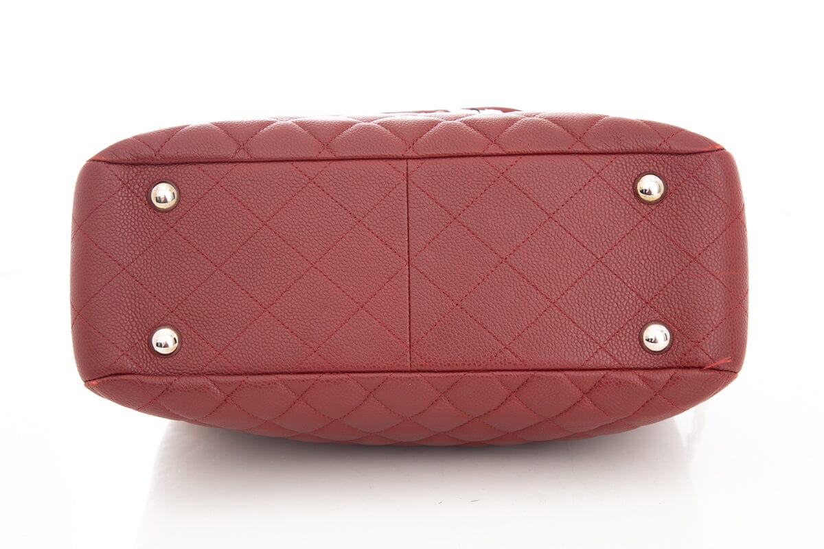 Chanel 2013/14 Maroon Caviar Front Pocket Chain Strap Tote
