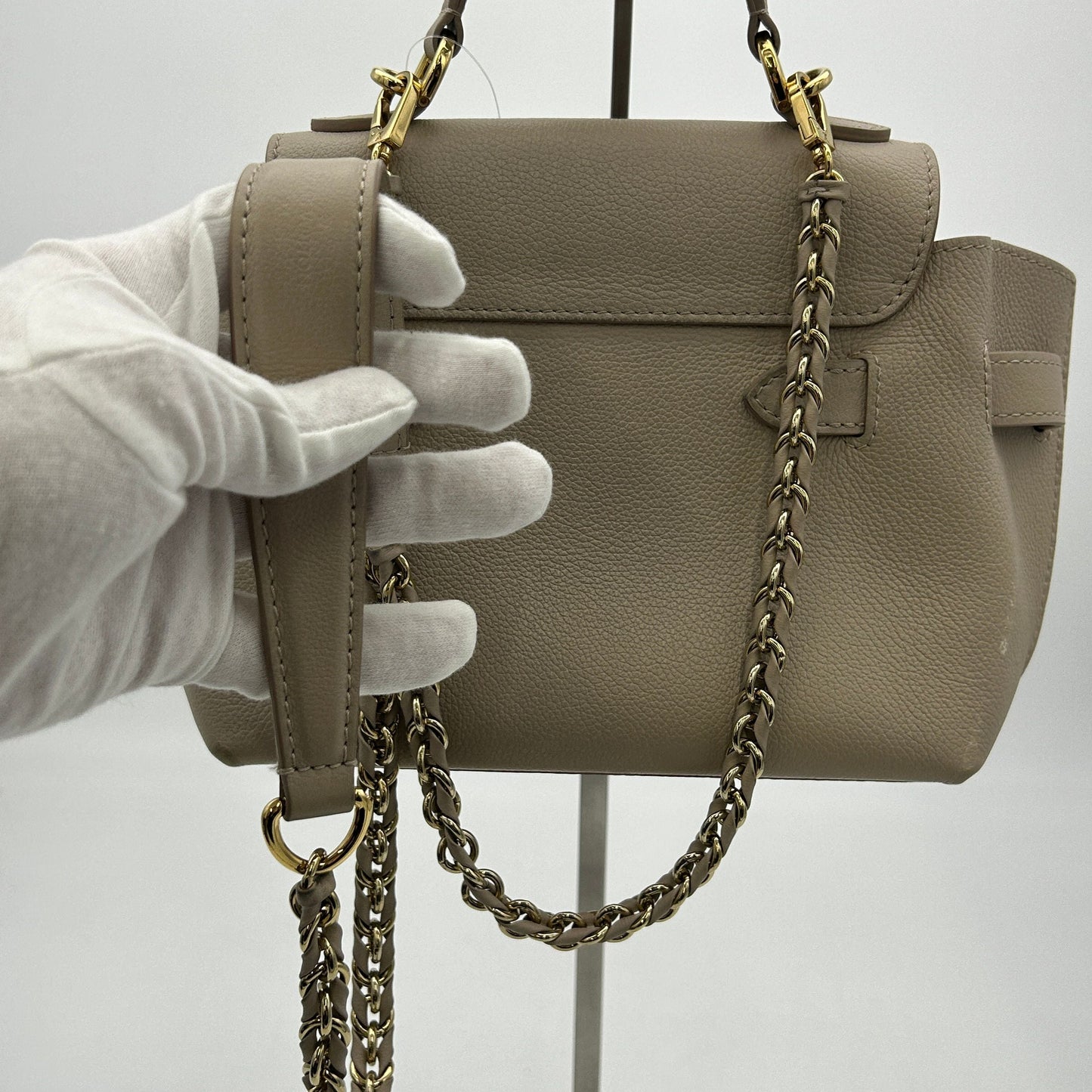 LOUIS VUITTON Soft Calfskin Mini Lockme Ever Grey Beige 2101218282160
