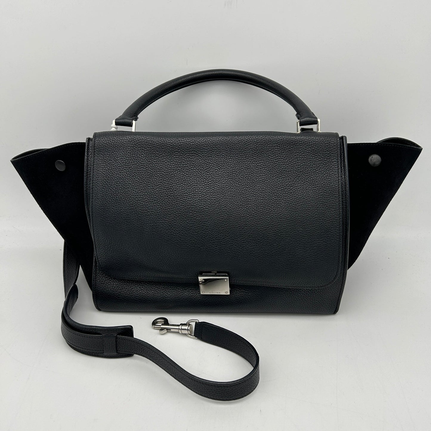 Celine TrapÃƒÆ’Ã‚Â¨ze Black Leather Handbag Medium